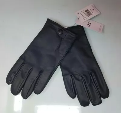 UGG Mens Tabbed Splice Vent Leather Glove Large Navy NWT $95 • $39.99