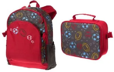 NWT Gymboree Red Sports Print Canvas Backpack & Lunch Box Combo OR Separates • $16.19