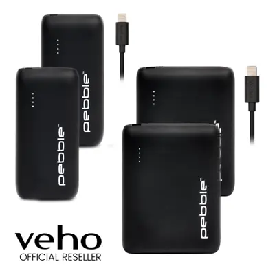 Veho Pebble Portable Power Bank Pz-5 5000mah | Pz-10 10000mah - Black • £49.95