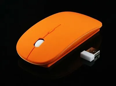 New Wireless Mouse Portable PC Laptop 1600DPI Mini Mice Slim Optical Orange • $5.99