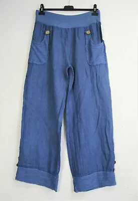 Lagenlook Ladies/women 100% Linen / Lino Italian  Trousers  Bnwt One -size 12-16 • £27.99