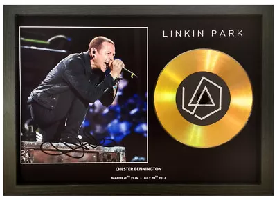 Chester Bennington - Linkin Park Signed Gold Disc Collectable Memorabilia Gift 2 • £17.99