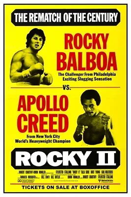 Rocky Ii Classic Movie Poster  (b2g1 Free!!) • $11.75