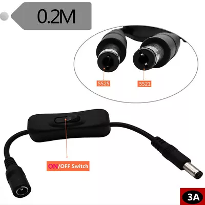 DC Power 5.5mm X 2.1mm 2.5mm M/F On/Off Switch Cable F LED CCTV Security Camera • $2.99