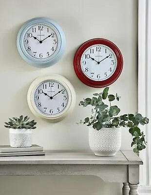 £24.95 • Buy Radio Controlled Round Analog Wall Clock 25cm Indoor Home Kitchen Office Quartz