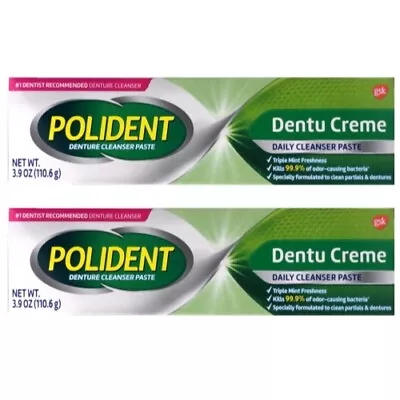 2 Pack Polident Dentu Creme Denture Toothpaste 3.9 Oz Each • $12.81