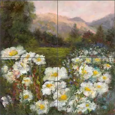 Landscape Tile Backsplash  Carolyn Paterson Mountain Art Ceramic Mural CPA019 • $97.95