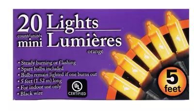 New Halloween String Mini Lights 5ft ~ Orange   Free Shipping • $6.99