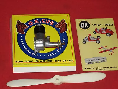 # NEW VINTAGE OK CUB 149 15 NITRO MODEL AIRPLANE ENGINE WBOX INSERT & PROP • $15.95