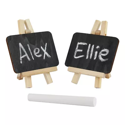 Mini Easel Black Chalk Board Wooden Wedding Place Name Holder Cafe Table Number • £4.49