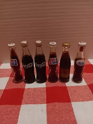 3 Inch Miniature Coca Cola Pepsi & Crown Royale Bottles Lot Of 8 • $10.50