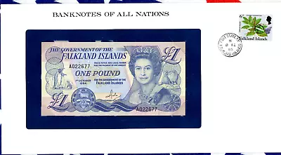 Banknotes Of All Nations Falkland 1984 1 Pound UNC P-13 LOW # A022677 • £77.75