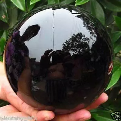 Natural Black Obsidian Sphere Large Crystal Ball Healing 40MM--200MM + STAND • £15.59