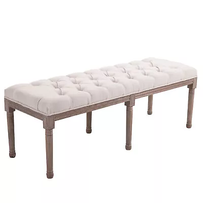 HOMCOM  Stool Bench 3 Person Chic Button Tufted  Bedside Seat End Hallway • £99.99