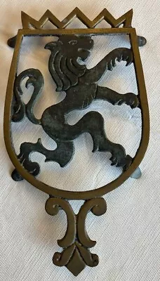 Vintage Antique  Brass Trivet With A Lion -   Nordia Made In ISRAEL  • $14.99