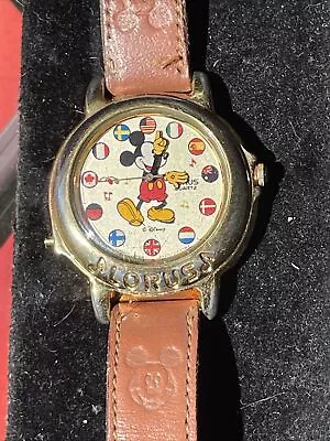  Vtg Lorus Musical Mickey Mouse Nm Condition  Small World Theme  • $50