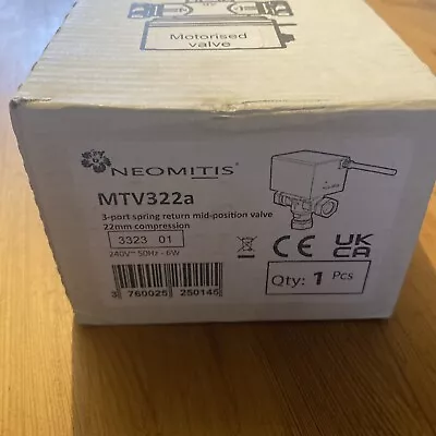 Neomitis MTV222a 3 Port Spring Return Mid Position Valve 22mm BNIB • £40