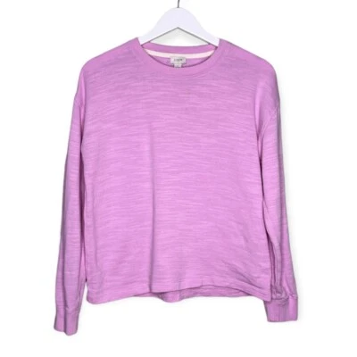 $24.99 • Buy J. Crew Factory Women’s Cotton Terry Crewneck Sweatshirt Pink Size Small