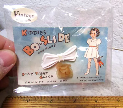 Vintage 1940s Kiddies Bo Slide Hair Barrette Vintage Graphics On Card White • $7.99