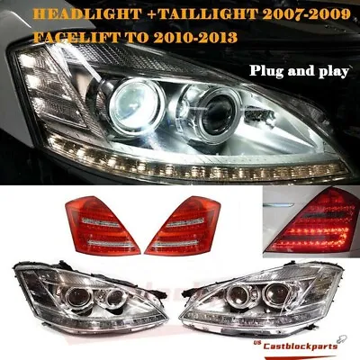Facelift Fit 2007-2009 Mercedes Benz W221 S550 S-Class Xenon Headlight+Taillight • $865.38