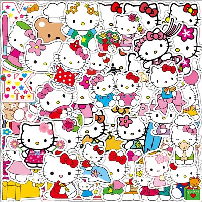 50pcs -Hello Kitty 2 Cartoon Cute Kid Waterproof Phone XBox PS5 Vinyl Sticker • $4.99