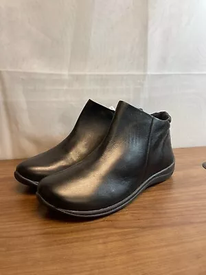 David Tate Sportivo Mens Black Leather Round Toe Zipper Ankle Boots Size 12 W • $39.99