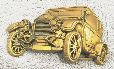 NOS Vintage ANTIQUE CAR Solid Brass Belt Buckle 1970'S MERCEDES BENZ FORD CHEVY • $20