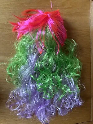 Women Rainbow Wigs Curly Wavy Full Wig Long Hair Hair Party Cosplay Costume Home • £9.49