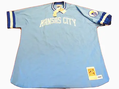 Mitchell & Ness Mlb 1980 Kansas City Royals George Brett Authentic Jersey 4xl 60 • $176.69