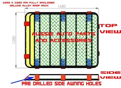 Fully Enclosed Deluxe  Alloy Roof Rack Cage 1650mm For Land Rover Discovery 3/4 • $819.77