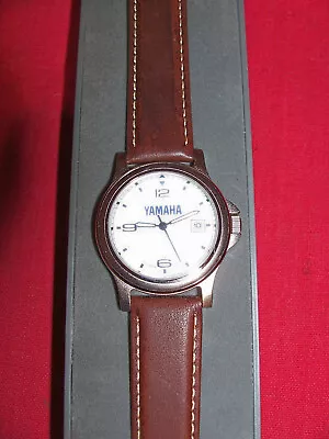 NOS Yamaha Guitars Mens Wrist Watch Leather Band Music Old Advertising Ad Promo • $19.95