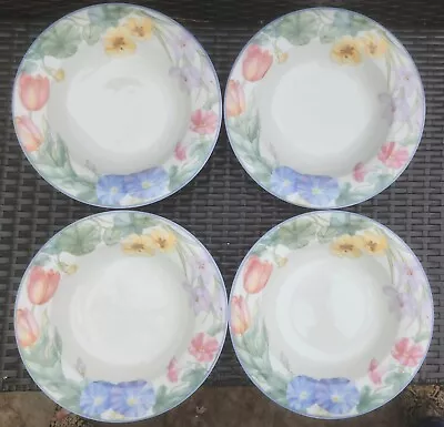 4 MIKASA Spring Legacy Y4003  Fine China Soup Bowls 9” Floral • $56