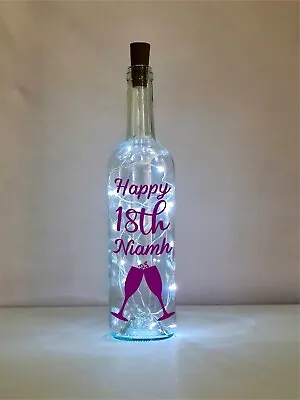 £14.99 • Buy Personalised 18th Birthday Gift For Her Champagne Light Up Wine Bottle Daughter