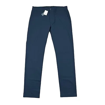 J Crew Tech Pants Mens 32x32 Navy Blue Chino Performance Slim Fit - NEW • $39.95