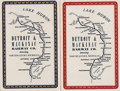 RAILROADS - DETROIT & MACKINAC RAILWAY -   2 -  Single  Vintage Playing  Cards # • $0.99