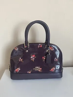 Coach Mini Sierra Floral Flower Patent Leather Satchel Bag Purse F31354 • $59