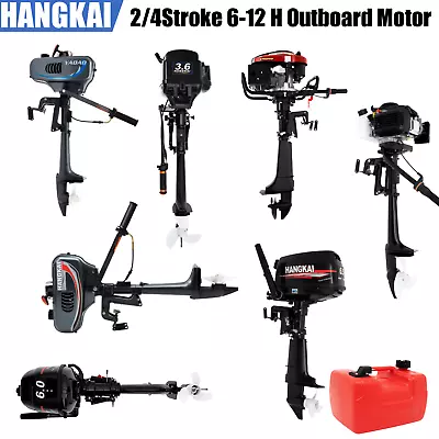 HANGKAI 2/4Stroke 6-12 HP Outboard Motor Air/Water Cooling Fishing Boat Engine • $220