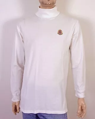 Vintage 90s EUC Polo Golf Ralph Lauren Shield Crest Pique Turtleneck Shirt LS M • $31.99