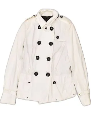 MONTECORE Womens Pea Coat UK 10 Small Off White GY10 • $39.33