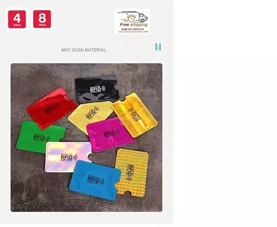 $3.99 • Buy 1x 4x 8x RFID Blocking Sleeve Credit Card Wallet Anti Scan Holder Slim Protect