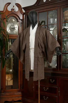 Dear Vanilla Japanese Silk Haori Jacket Men's Kimono Authentic Japan Vintage • $37
