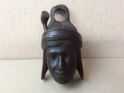 Vintage Carved Wooden Native Face Wall Hanger • $25.19