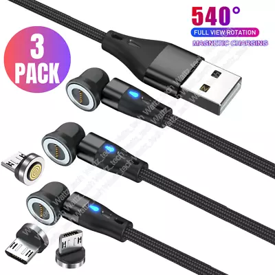 3-Pack Magnetic Micro USB Cable Fast Charge Cord For Samsung LG Android Charger • $6.31