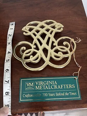 Virginia MetalCrafters Brass Trivet President Thomas Jefferson Cipher VA • $55