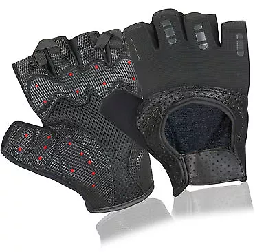 £6.95 • Buy Weight Lifting Gloves Perforated Leather Workout Gym Fitness Strengthen Training