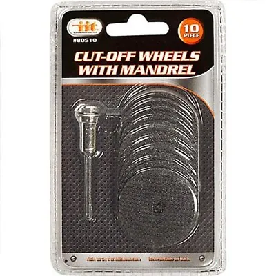 10 PIECE 1-1/2  FIBERGLASS CUT OFF WHEELS WITH 1/8  MANDREL Cutting Disc Rotary • $6.95