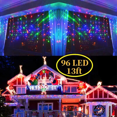 $19.99 • Buy Christmas Led Multi-color String Icicle Lamp Party Wedding Xmas Outdoor Light Us