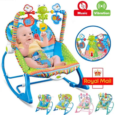 Baby Music Bouncer Seat Newborn Infant Toddler Rocker Vibration Rocking Chair UK • £27.90