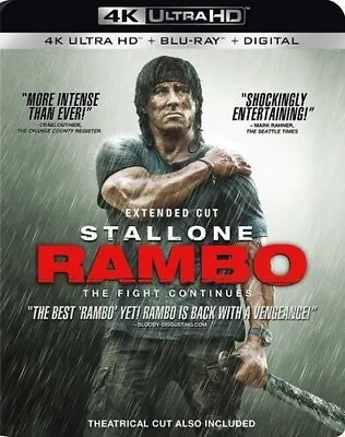 Rambo [New 4K UHD Blu-ray] With Blu-Ray 4K Mastering Digital Copy Dolby Su • £19.69