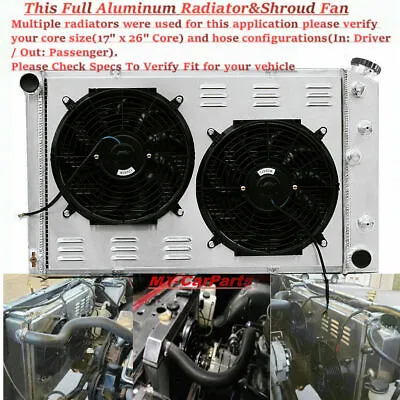 4 Row Aluminum Radiator&Shroud+Fan Chevrolet & GMC C10C20C25K10K20G10G20 • $287